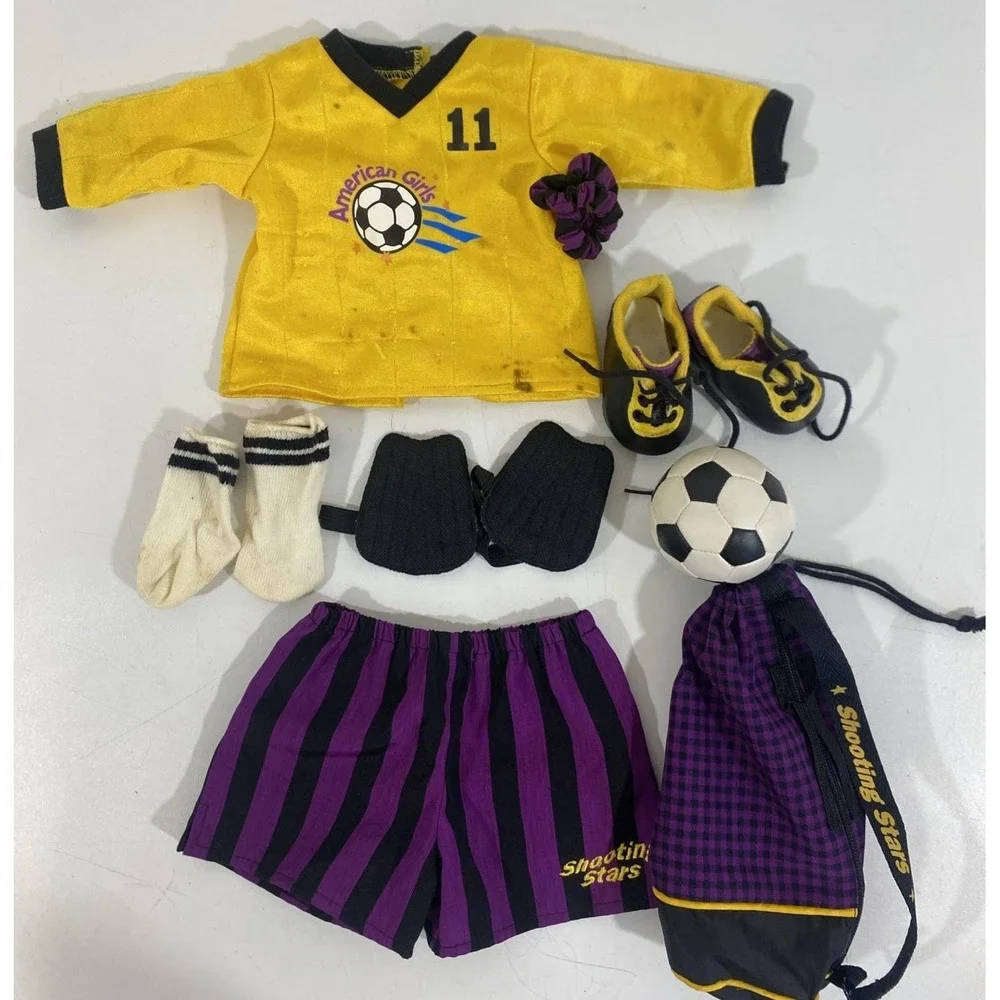 American Girl Doll‎ Shooting Stars Soccer Outfit Pleasant Co 1996 Purple Yellow